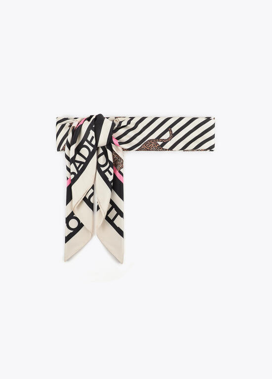Pañuelo Lola Casademunt satinado con estampado combinado