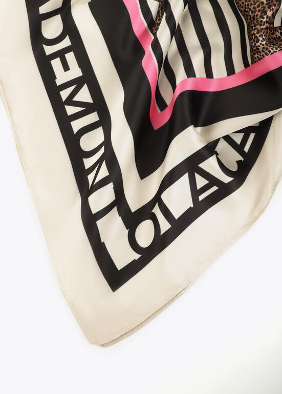 Pañuelo Lola Casademunt satinado con estampado combinado