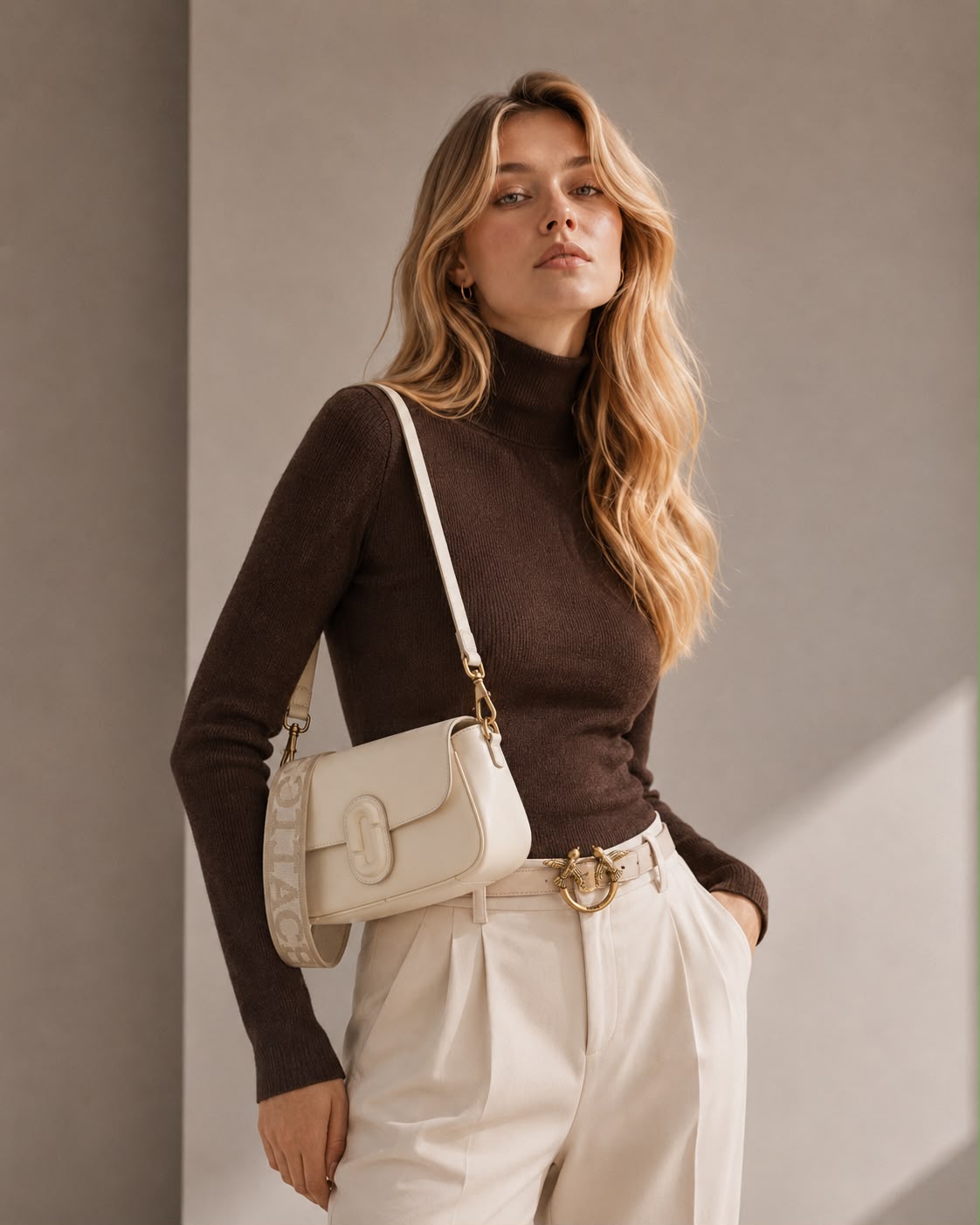 Cartera Marc Jacobs The Clover Medium Crema Marc Jacobs