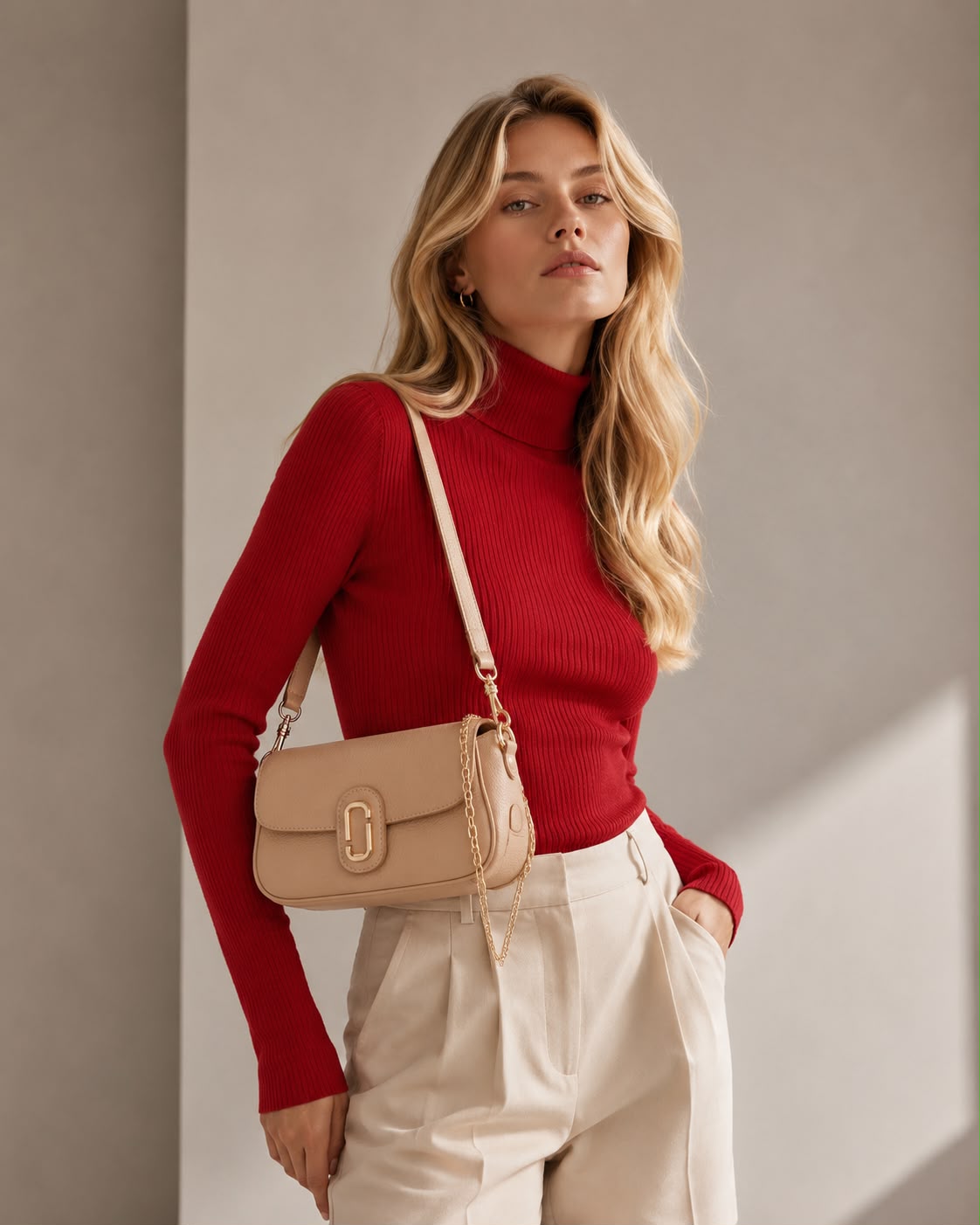 Crossbody Marc Jacobs Cuero Beige Marc Jacobs