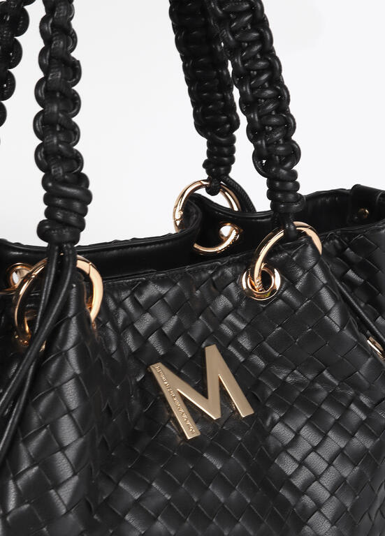 Cartera Lola Casademunt Material Trenzado Negro