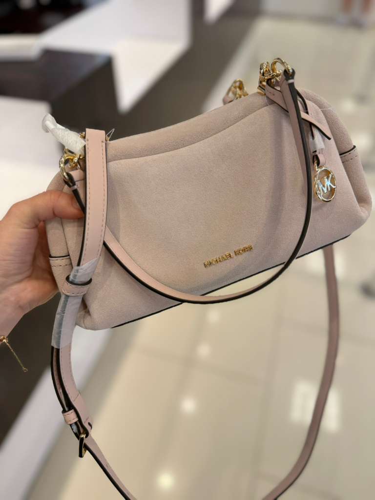 Cartera Michael Kors rectangular Suede rosa palo