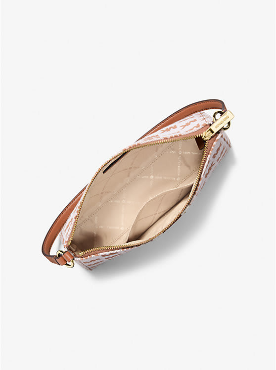 Cartera Michael Kors Pouchette horizontal tela monograma camel