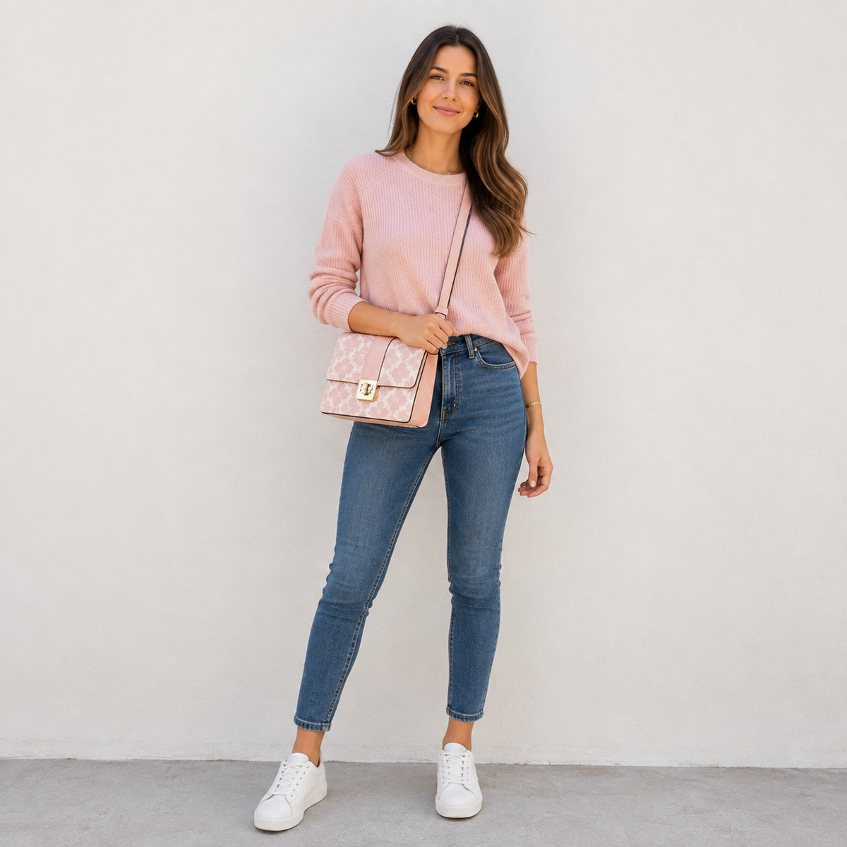 Cartera Kate Spade Trefoil Flower Cuero Rosa Kate Spade