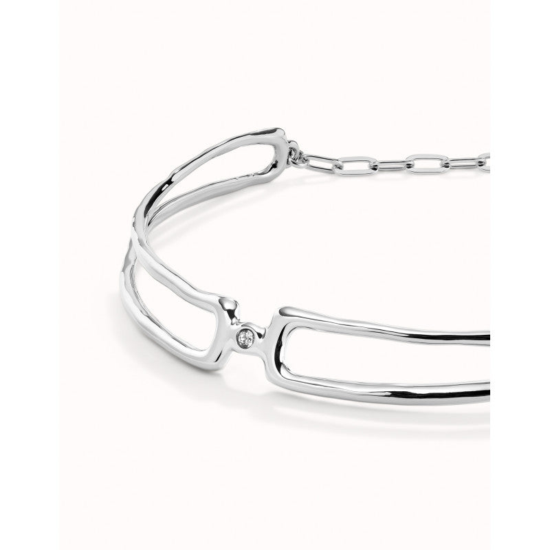 Collar Uno de 50 Ser Indomable Plateado Choker